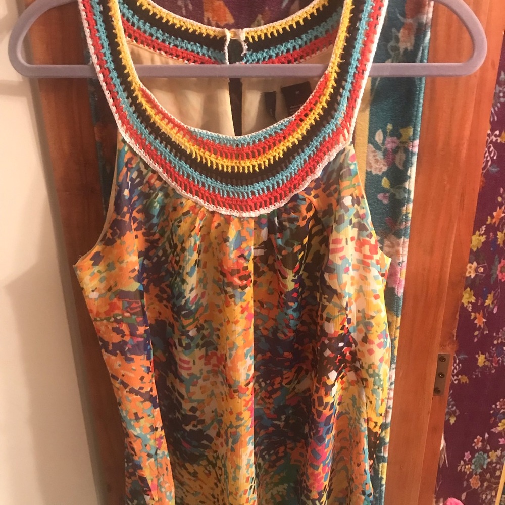 New Directions silky crochet tank top